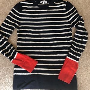 Cute striped sweater with red accents